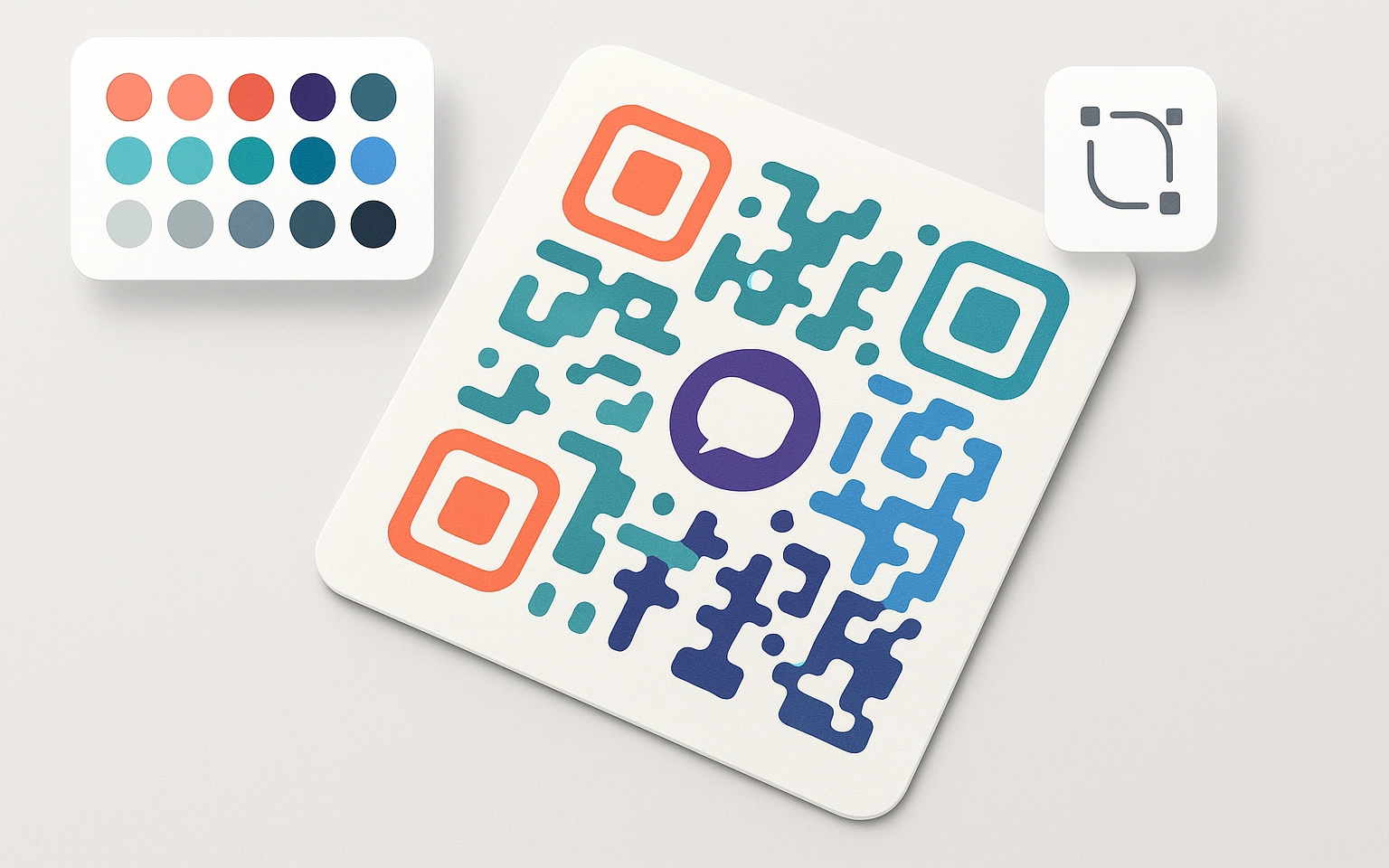 Personalized QR code with a logo and brand colors — an example of unique design